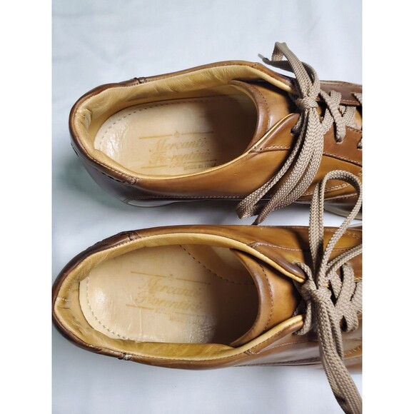 MERCANTI FIORENTINI Brown Leather Dress Sneaker Oxford Shoes 10.5 M ITALY main image 4